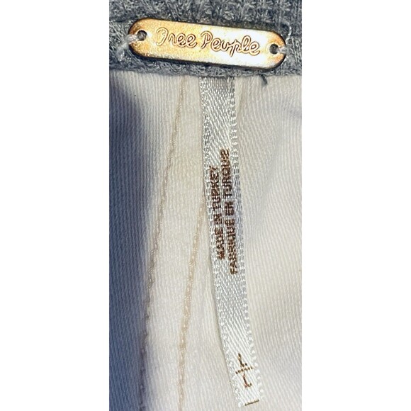 FREE PEOPLE Weekend Wanderer Wht Chambray Distressed Embroidered Hoodie Jacket L - Picture 2 of 8